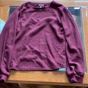 falls creek maroon long sleeve sweater